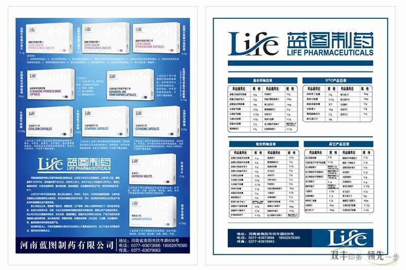 河南藍圖制藥有限公司宣傳單